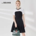 VIA BEANS 2019 sản phẩm mới đầm cổ tròn màu đen trắng tương phản - Sản phẩm HOT váy cho người trung niên Sản phẩm HOT