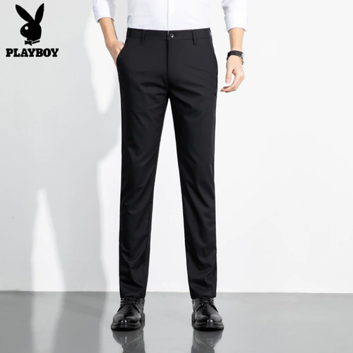 Playboy, мужские осенние эластичные штаны для отдыха, в корейском стиле, свободный прямой крой