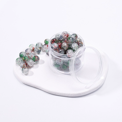 Рождественская серия красных и зеленых двухселевых цветочных глазурных бусин