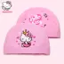 Mũ bơi cho bé gái Hello Kitty tóc dài dễ thương Mũ bơi hoạt hình Mũ PU Mũ Lycra thiết bị bơi - Mũ bơi
