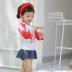 Hàn Quốc phiên bản Hàn Quốc của Han Fan đồ bơi trẻ em gái bé lớn tay áo dài chống nắng ấm váy chia váy - Bộ đồ bơi của Kid đồ bơi cho bé Bộ đồ bơi của Kid