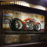Ретро -украшение восемь -летняя магазин 17 цветовой украшение промышленное стиль декоративная живопись Американская мотоцикл деревянная доска живопись интернет -кафе онлайн -кафе стена подвеска
