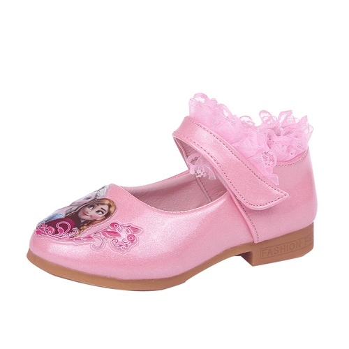 Демисезонные детские туфли для принцессы для кожаной обуви на каблуке, 2020, «Холодное сердце», мягкая подошва