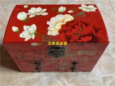 шкатулка 【宏泰晟漆器】山西平遥漆器首饰箱梳妆盒化妆品盒木质彩绘礼品