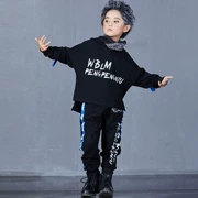 Trẻ em hip hop phù hợp với mùa thu đen dài tay hai mảnh nhảy đường phố quần áo lỏng lẻo trống trống trang phục thủy triều