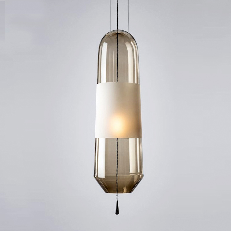 glass and wire pendant light