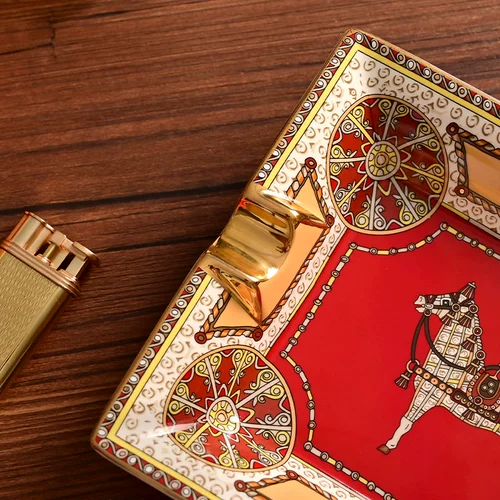 Сигарлуонг Эгглон, дракон Сигара пепельница Персонализированная домашняя отделка табака с большим калибрами золотистого керамического танка сигарет