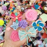 Лента ручной работы в форме цветка, аксессуар для волос, в цветочек, DIY