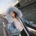 CC Studio chống mùa nhập khẩu fox fur denim Parker lông nữ áo khoác CC nhà R58