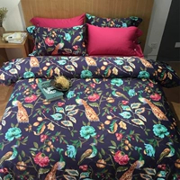 Bộ đồ ngủ bằng vải cotton satin dài bốn mảnh bằng vải cotton Ai Cập dài 60 chiếc - Bộ đồ giường bốn mảnh bộ chăn ga gối