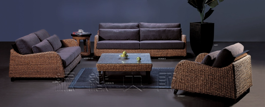 Dệt chủ đồ mây thật kết hợp sofa mây phòng khách thời trang đơn hai người ba sofa kết hợp bàn cà phê - Bộ đồ nội thất