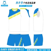 Quần áo bóng chuyền thăng hoa phù hợp với nam và nữ tay ngắn thoáng khí cạnh tranh đào tạo đội đồng phục áo in tùy chỉnh PQ052