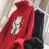 Áo len mùa đông 2018 mới may mắn cho mèo áo len cổ cao phiên bản Hàn Quốc của xu hướng áo len nam màu nữ hoang dã