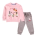 Quần áo trẻ em hellokitty Quần áo bé gái mùa xuân và mùa thu áo thun áo len mồ hôi quần hai mảnh phù hợp với bé gái Hello Kitty - Phù hợp với trẻ em