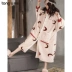 Tongue Winter Coral Velvet Ladies Pyjama Áo dài trùm đầu Plus Plus Velvet Thicken Pyjama Girl Ấm Flannel Áo choàng tắm - Night Robe