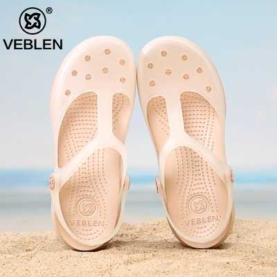 Không trượt giày lỗ đáy mềm Bao Đầu dép nữ mùa hè dép bãi biển vỏ dày thạch giày, mặc bên ngoài màu rắn y tá giày 