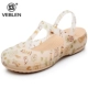 Veblen nữ lỗ mùa hè giày dép trượt dép mềm đáy Baotou nhựa giày thạch Hàn Quốc phiên bản của dép mặc ngoài