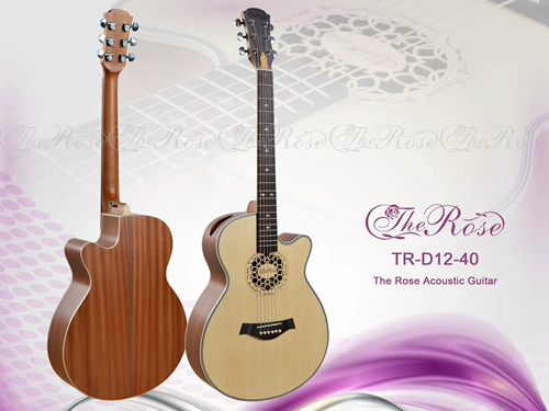 Розовая персонализированная народная гитара цветочная дыра народная гитара 40-дюймовая Cloud Fir Tr-D12-40