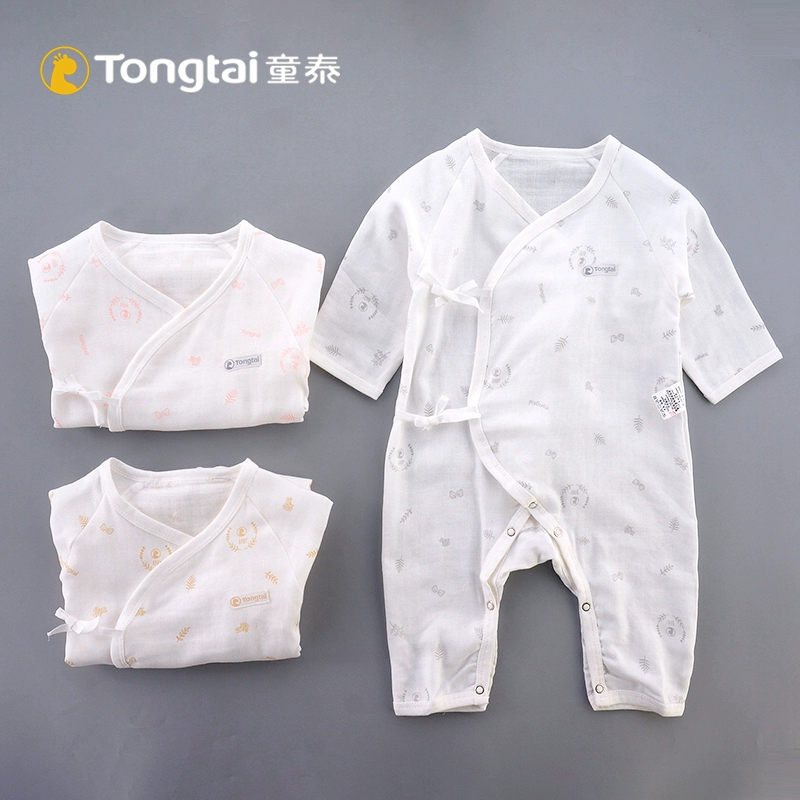 Tongtai New Baby Cotton Khai thác Bông gạc sơ sinh Jumpsuit cho bé Mùa hè Phần mỏng Quần áo leo núi - Áo liền quần