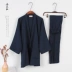 Đầu mùa thu kimono Nhật Bản cotton nam gạc hai lớp đồ ngủ lỏng đặt tại nhà rất phẳng bộ đồ sz to cho nam Nam giới