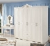 Nội thất phòng ngủ thiết lập kết hợp sáu bộ của nội thất phòng ngủ gỗ rắn Châu Âu mục vụ cửa trượt tủ quần áo trắng