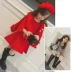 Bộ đồ bé gái mùa thu và mùa đông phiên bản Hàn Quốc của áo khoác len mới cho bé công chúa váy hai dây mùa thu bé dày