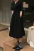 Ghost horse cô gái Hàn Quốc INS bloggers tức giận đẩy niche tối Hepburn lỏng V cổ áo là mỏng eo ăn mặc váy đầm