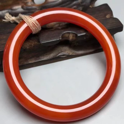 Республика Китайская антикварная равнина красный агат круглый браслет ретро -красный халцедонный женский браслет подлинное обеспечение гарантий