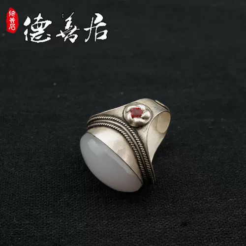 Антикварное кольцо из нефрита, ювелирное украшение, аксессуар из белого нефрита, антикварная эмаль