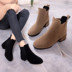 Giày ga châu Âu 2018 thu đông mới booties đa năng mờ trẻ em dày với Martin boot nữ gió Anh với bốt trần giày boot nữ cổ thấp đế cao Giày ống