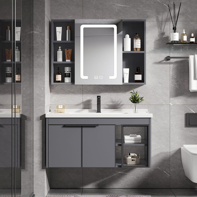 Tủ phòng tắm hiện đại đơn giản kết hợp chậu rửa phòng tắm không gian chậu rửa chén bằng gốm sứ chậu rửa tủ gương thông minh tủ gương lavabo mẫu tủ gương phòng tắm 
