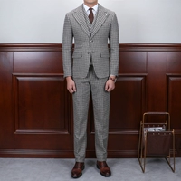 IsirHonour gốc Anh retro houndstooth len len phù hợp với bộ đồ phù hợp với ba bộ thủy triều nam - Suit phù hợp áo khoác blazer nam