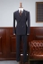 IsirHonour Anh retro sọc xanh hải quân sọc dọc Bộ đồ đôi ngực 戗 cổ áo phù hợp với nam - Suit phù hợp áo nam Suit phù hợp