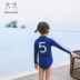 Cha mẹ và con áo tắm mẹ và con gái mặc bikini trẻ em một mảnh áo tắm kem chống nắng Hàn Quốc dài tay mùa hè cô gái bé áo tắm đồ bơi trẻ em phim hoạt hình Đồ bơi trẻ em