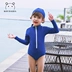 Cha mẹ và con áo tắm mẹ và con gái mặc bikini trẻ em một mảnh áo tắm kem chống nắng Hàn Quốc dài tay mùa hè cô gái bé áo tắm đồ bơi trẻ em phim hoạt hình Đồ bơi trẻ em