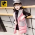 Áo vest nữ mùa đông 2018 cho bé gái mới trong phần dài phiên bản tiếng Hàn của áo phông trẻ em trùm đầu thời trang khí gas quần áo trẻ em cao cấp Áo ghi lê