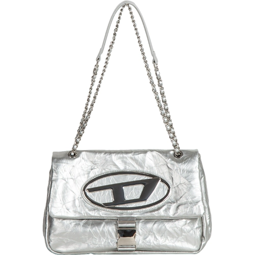 Серебряная вместительная и большая сумка через плечо, хваталка, цепь, премиум класс