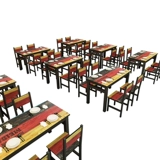 Бесплатная доставка простые ретро -столовые столы и стул Комбинированные закуски для закуски Fast Restaurant Restaurant Restaurant Restaurant Restaurant Cafeteria Настройка стола