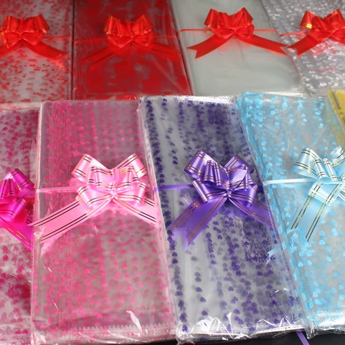 БОЛЬШОЙ кукольный упаковочный пакет, чтобы отправить цветы фруктовая корзина Прозрачная печать пластиковая подарочная сумка Big Bear Rose Dust -Presy Gift Gift Bag