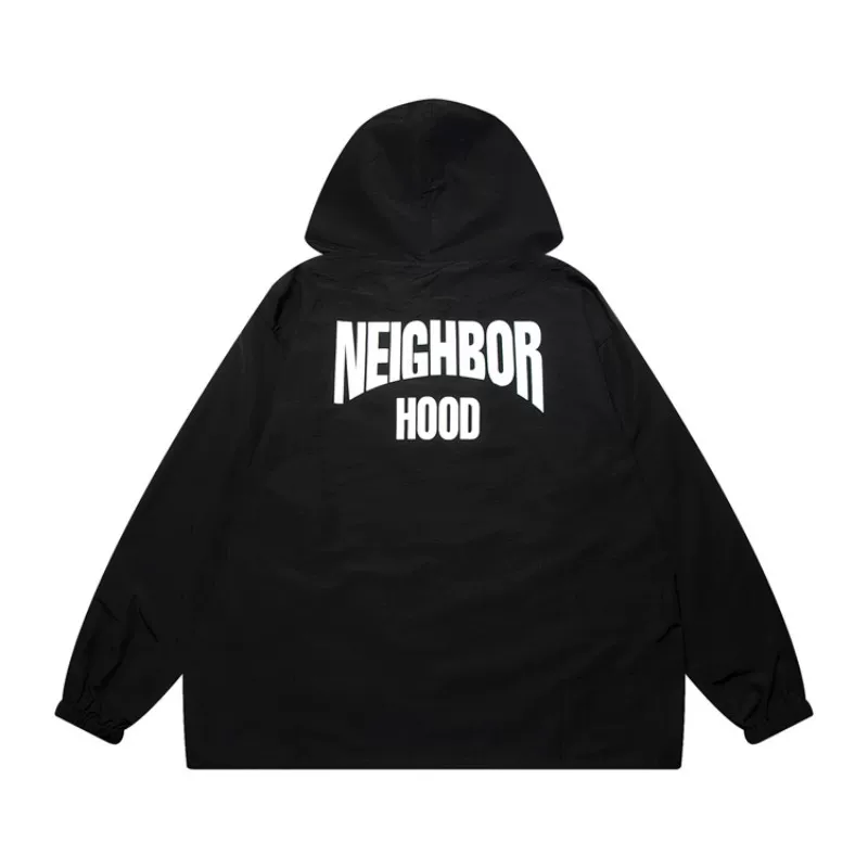 Существенный Anorak куртка 23SS полужемчужина молния нейлон капюшон