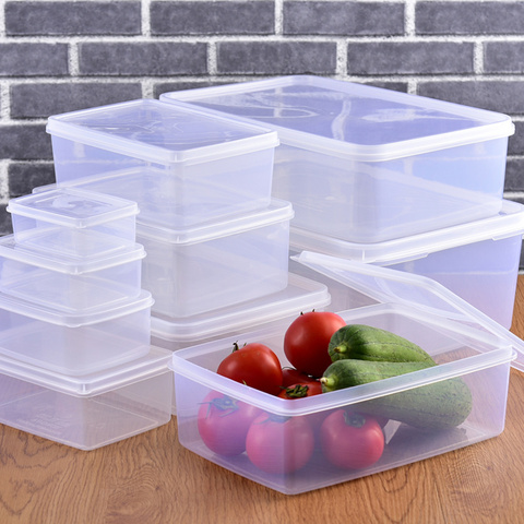 长方形透明塑料保鲜盒密封冷藏盒食物收纳盒优惠券