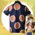One Piece cos Luffy cùng phong cách hoa hướng dương ngắn tay áo cosplay quần áo hàng ngày quần áo mùa hè