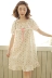 Váy ngủ nữ mùa hè ngắn tay gạc cotton ngọt ngào dễ thương phiên bản Hàn Quốc của dịch vụ mặc nhà lỏng váy nhà váy - Đêm đầm