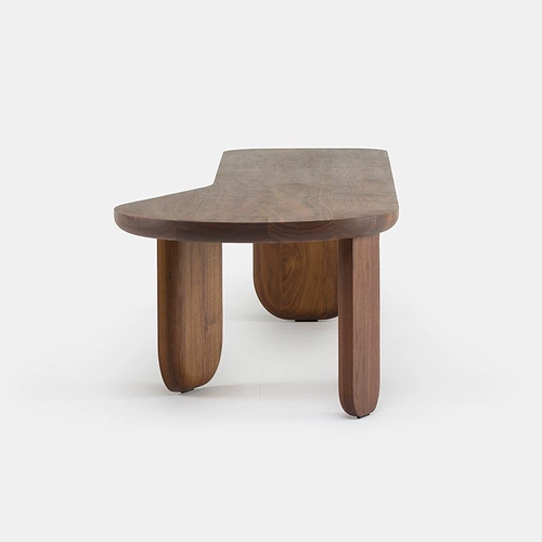 Дизайнерский итальянский повседневное повседневное изящное сплошное дерево в длинной скамейке лысой рог несколько длинных стульев рядом с несколькими столами из третьего кофейного стола с третьей.