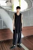 Quần áo nam Hàn Quốc mua thời trang lỏng lẻo Kiểu chữ A dài bằng cotton T cá tính viền đen và trắng - Lót Lót