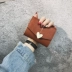 2018 phiên bản tiếng Hàn mới của ví nữ ngắn in hình trái tim khóa retro mini ví mềm ví nhỏ ví đứng nam Ví tiền