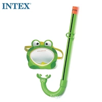 INTEX -55940 Веселая маска с лягушки комбинация зеркало дайвинг+дыхательная трубка подходит для 3-8 лет