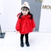 Áo khoác trẻ em nữ bằng vải cotton 2018 phiên bản mới của Hàn Quốc cho bé quần áo trẻ sơ sinh cộng với áo nhung dày bé gái nhỏ màu đỏ cưỡi