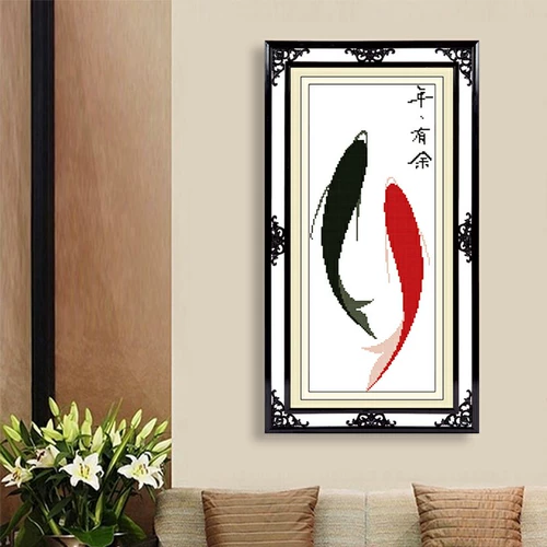 Cross -Stitch 11 -Myear Store Store имеет рыбу Futu 2023 Новая вышитая гостиная, вышитая в новую линию, вышитую ручной работы и новичок Simple Figure