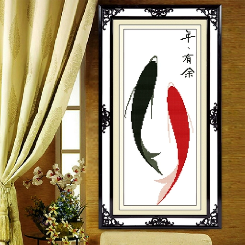 Cross -Stitch 11 -Myear Store Store имеет рыбу Futu 2023 Новая вышитая гостиная, вышитая в новую линию, вышитую ручной работы и новичок Simple Figure